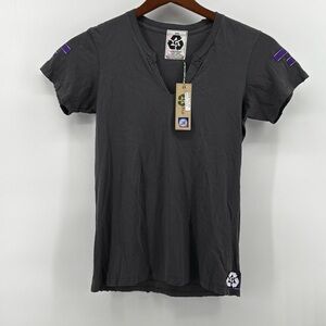G Wear Womens‎ Gray/Purple  Split Neck TCU Football Graphic T-Shirt Size XL NWT